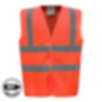 Gilet de sécurité orange fluo avec 4 bandes réfléchissantes, personnalisable avec logo ou texte