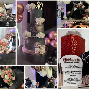 Nicholette's Black and Rose Gold Birthday Party