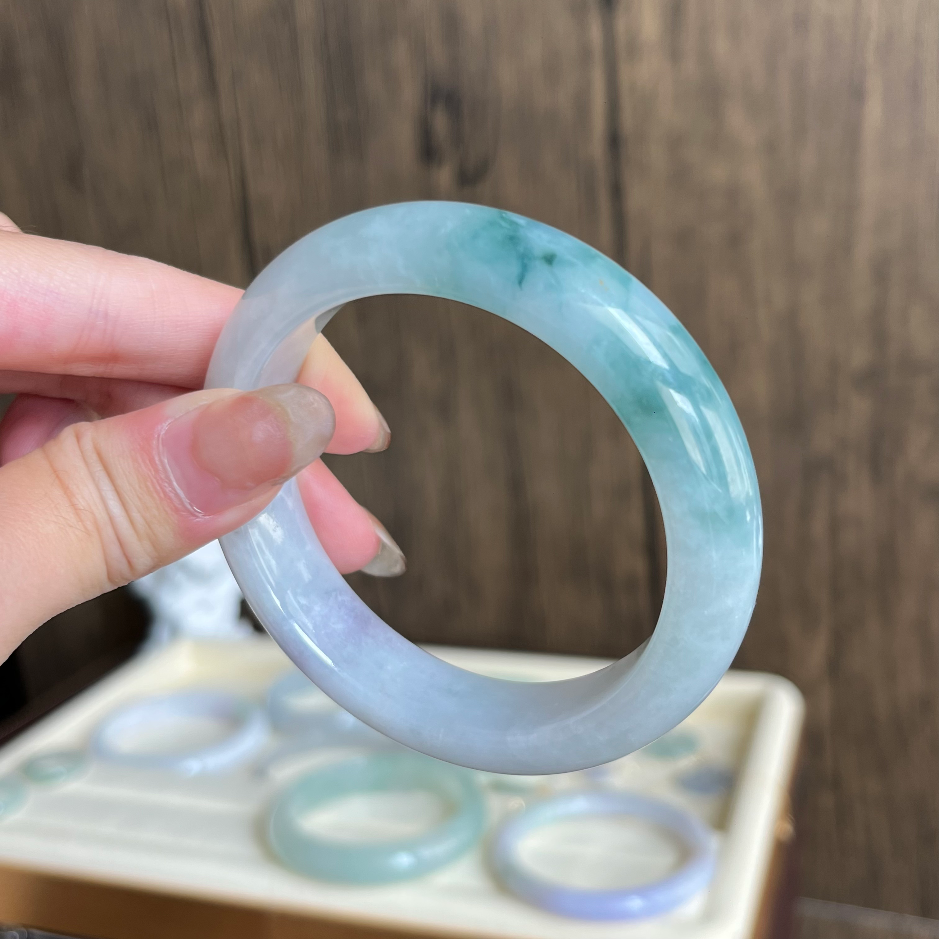 【068】厚装蓝飘花半山水正圈