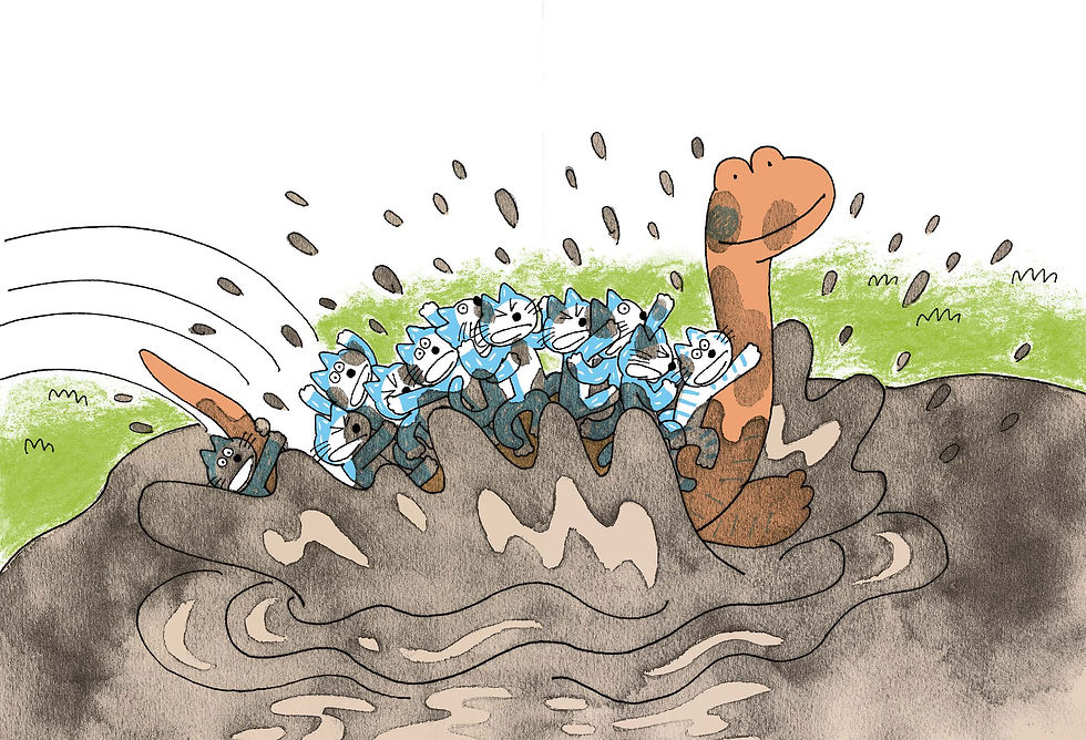 Miniature : Onze matous dans la boue