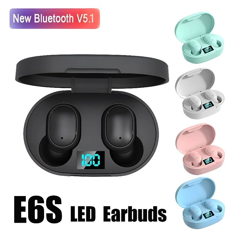 E6S TWS Wireless Headphones Sports Waterproof Bluetooth 5.0 Earphone Stereo Hea
