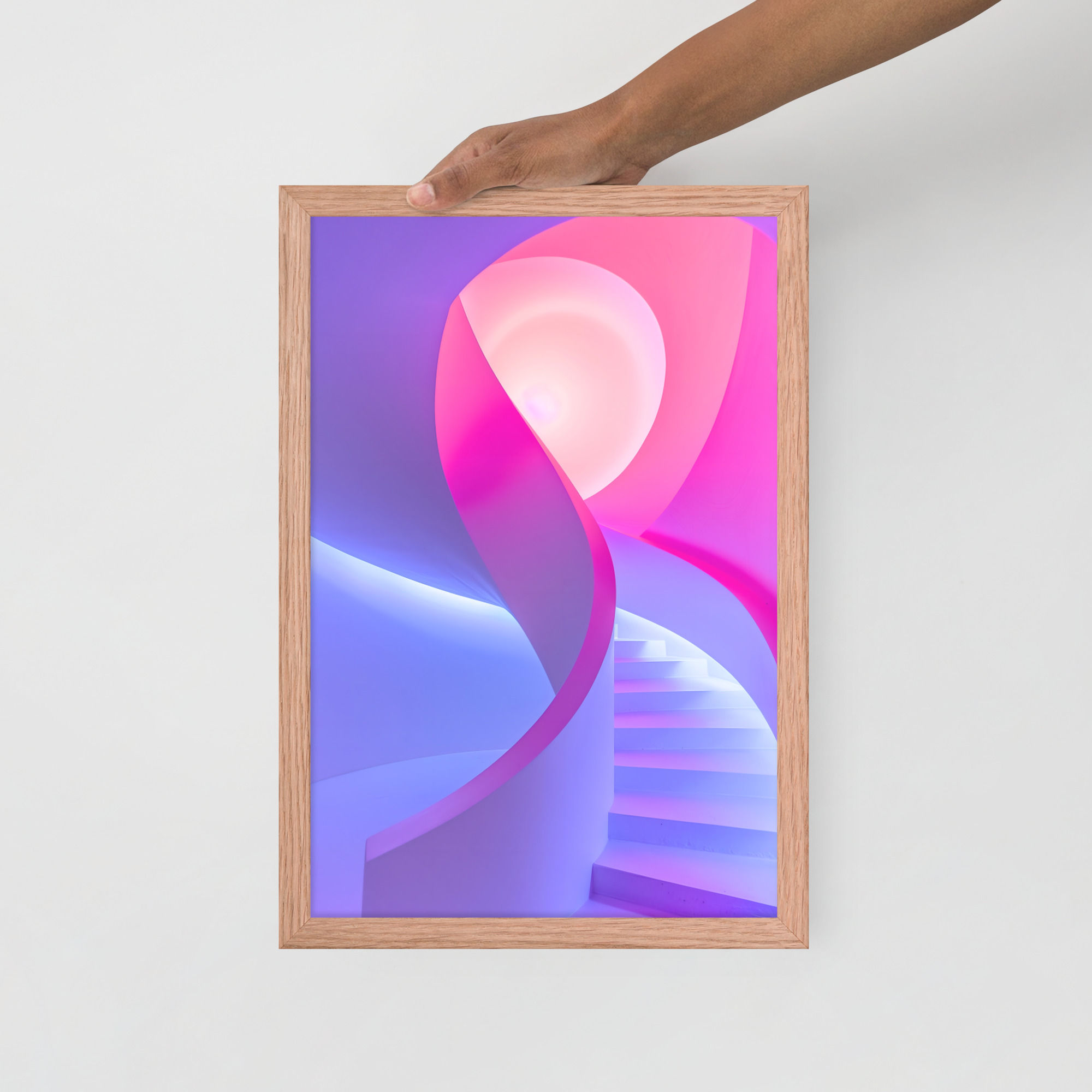 Purple Staircase - Framed Poster