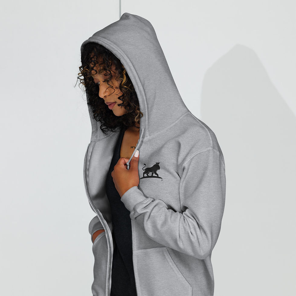 Thumbnail: Unisex heavy blend zip hoodie with Black Lion