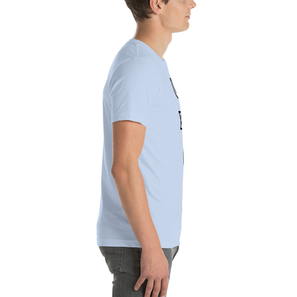Thumbnail: Unisex t-shirt with black messianic symbol