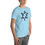 Thumbnail: Unisex t-shirt with black star of David that says "Am Israel Chai" in Hebrew