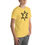 Thumbnail: Unisex t-shirt with black star of David that says "Am Israel Chai" in Hebrew