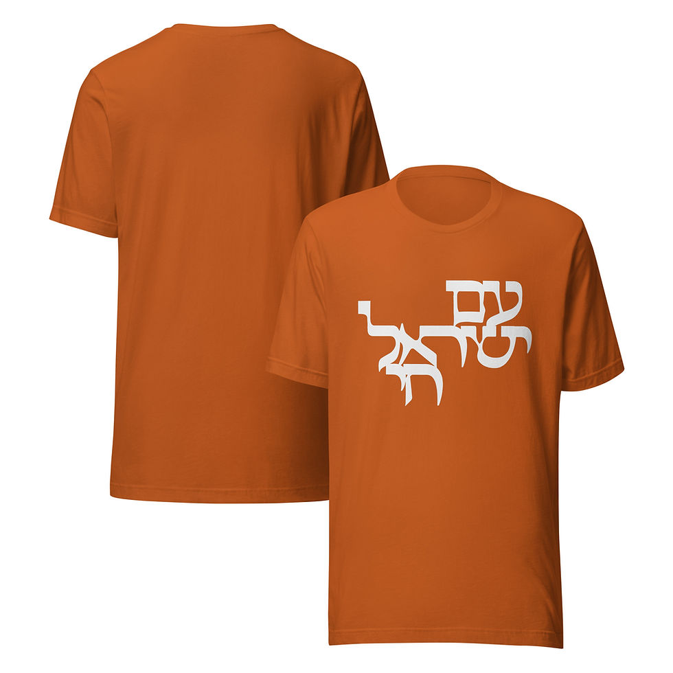 Thumbnail: Unisex t-shirt with White "Am Israel Chai" in Hebrew