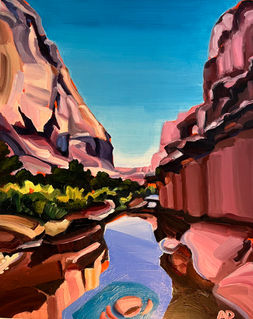 Anthony lewis Dowell artist,  Mill Canyon, Moab, Utah, oil painting, High Peak.