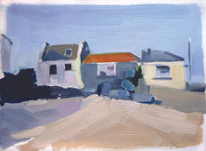 Anthony lewis Dowell artist,  Harbour masters cottage. St Ives.. Manchester. oil 