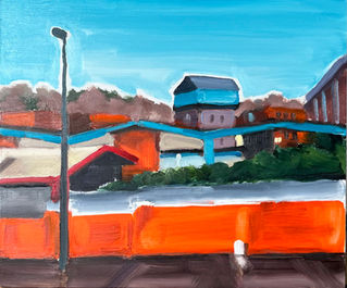 Anthony lewis Dowell artist,  Kellam Island, oil painting, Sheffield.