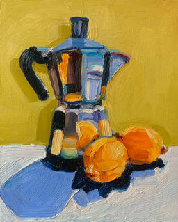 Anthony lewis Dowell artist,  Coffee pot oil painting