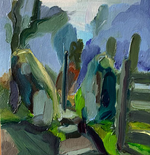 Anthony lewis Dowell artist,  Stone gates. Hope Vally. Small. oil painting