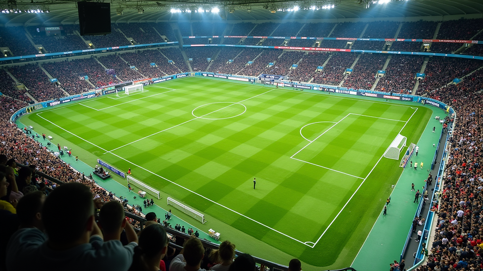 High angle view of a sports field with players practicing safe drills