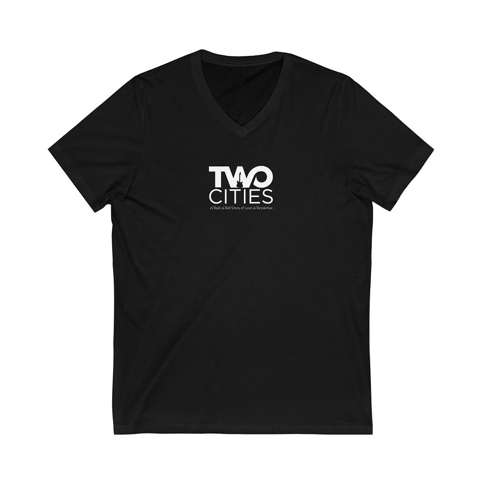 Thumbnail: Two Cities  Front - Unisex Jersey Short Sleeve V-Neck Tee
