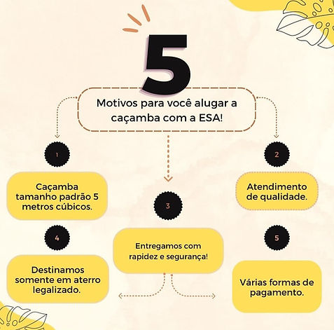 5 motivos para chamar a ESA CAÇAMBAS
