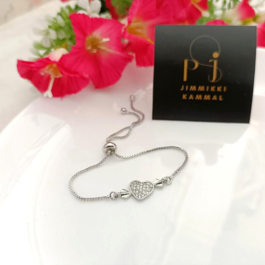 Thumbnail: Trendy 925 Sterling Silver Love Bracelet with Adjustable