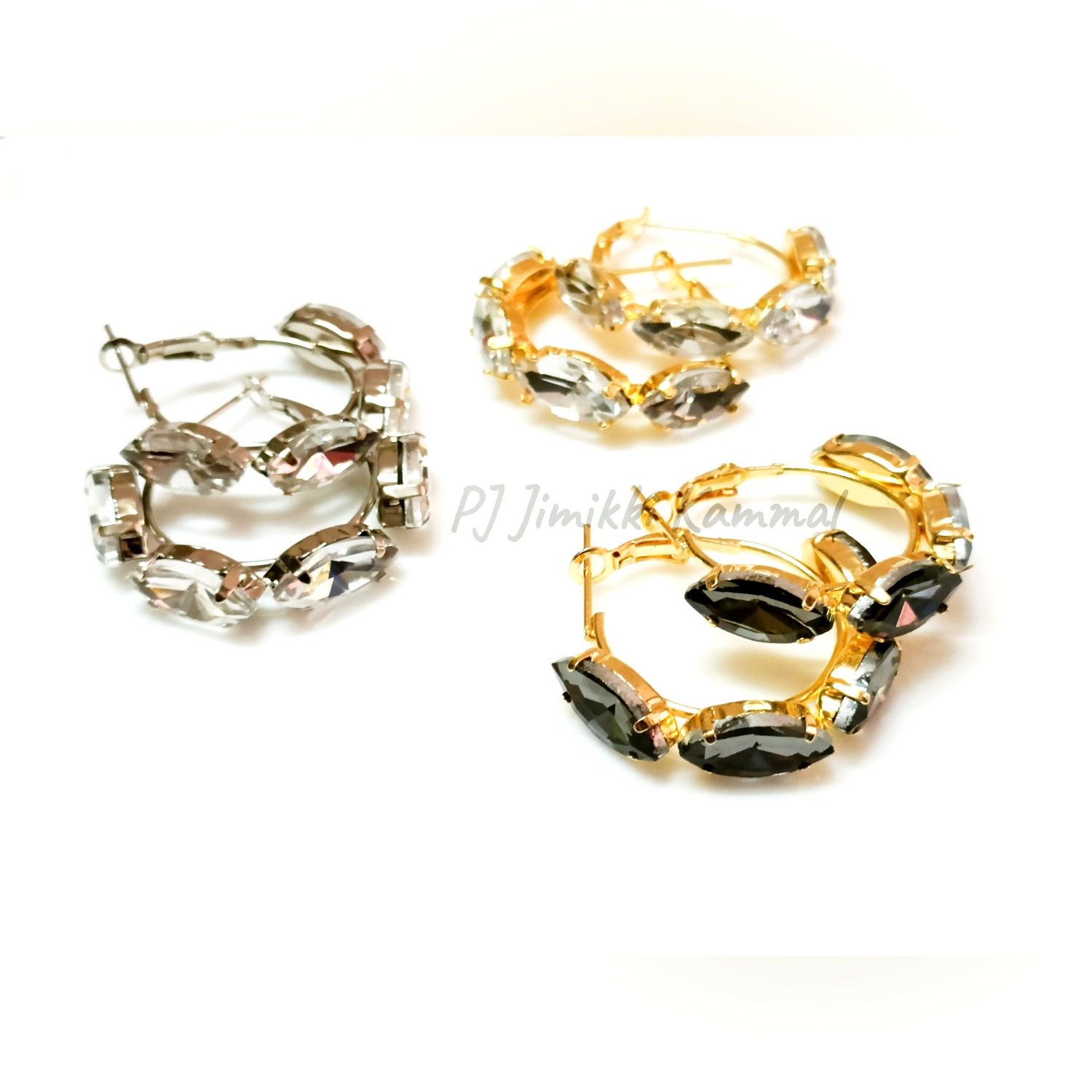 Vintage Korean Elegant Clear Crystal Hoop Earring