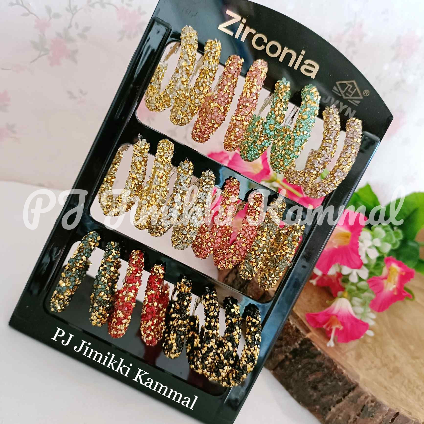 Korean Sparkling Crystal Shining Hoop Earrings