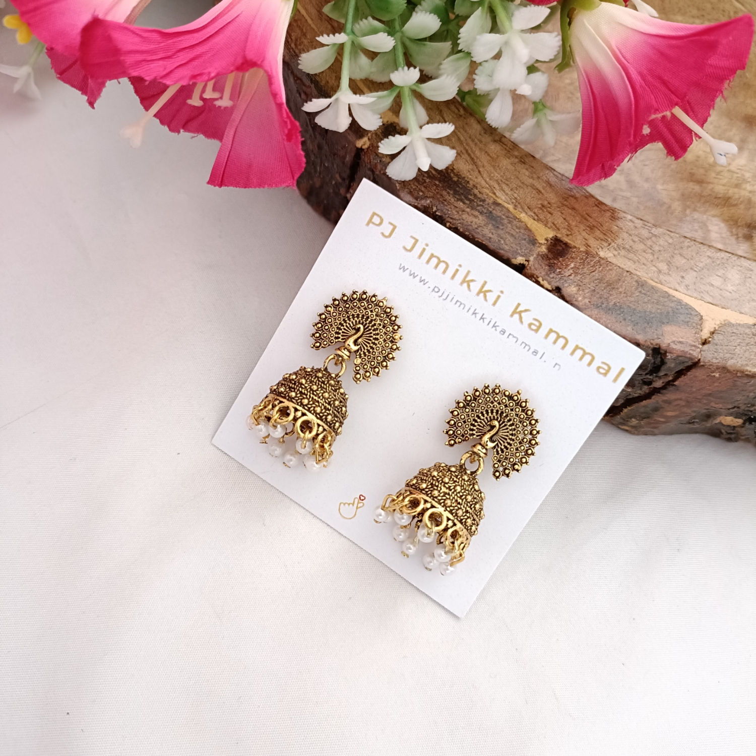 Peacock Gold Plated Traditional Jhumki Earring