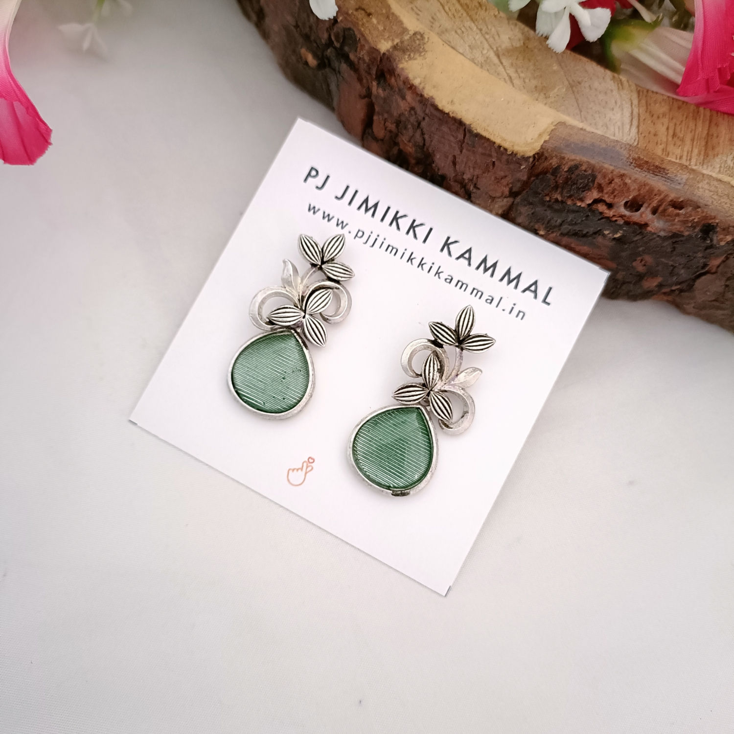 German silver premium gem stone earring