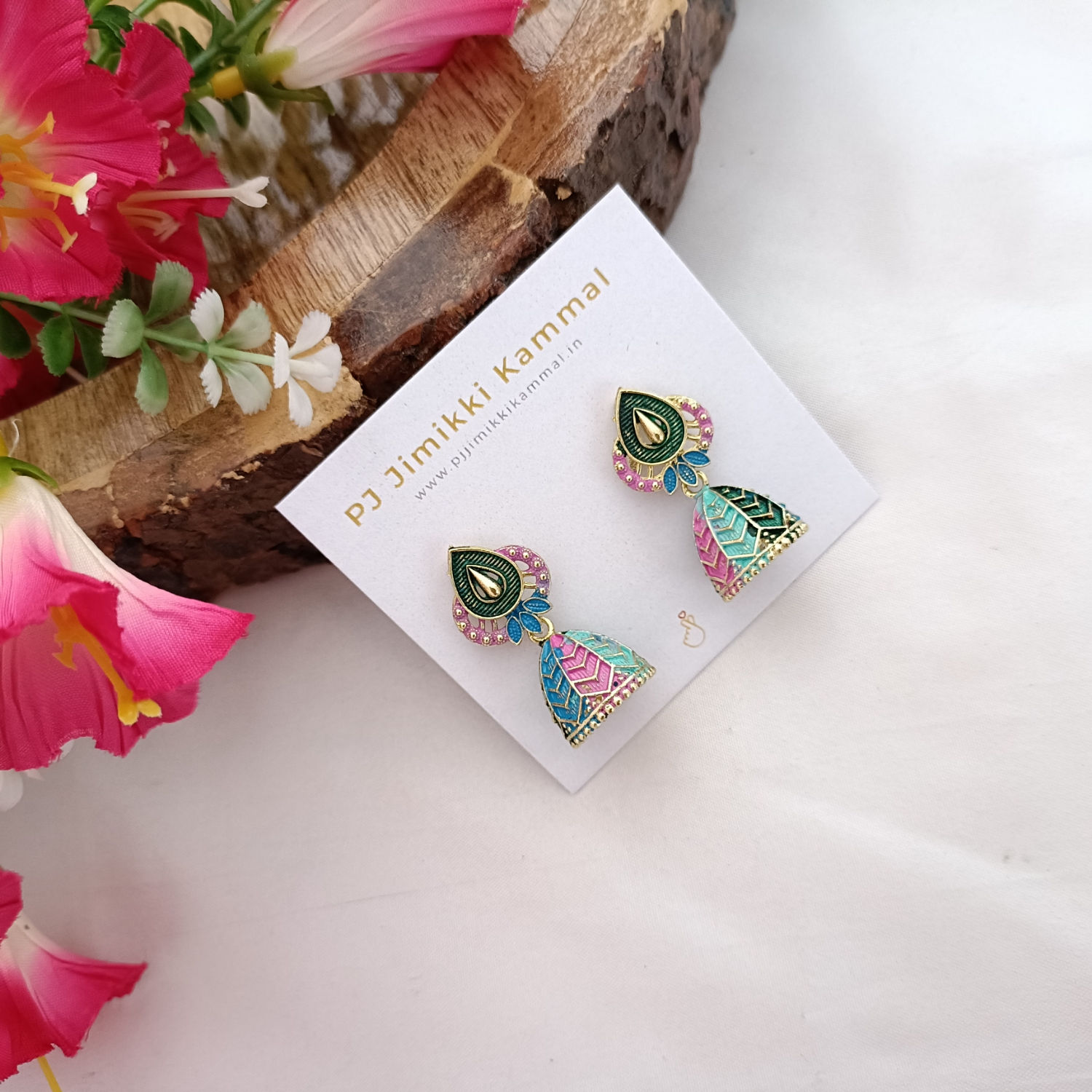 Multi colour trendy jhumka