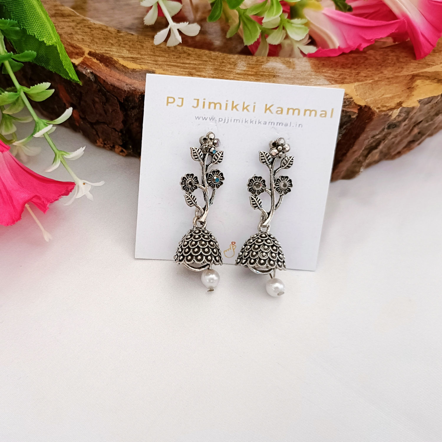 Silver Antique Jhumka