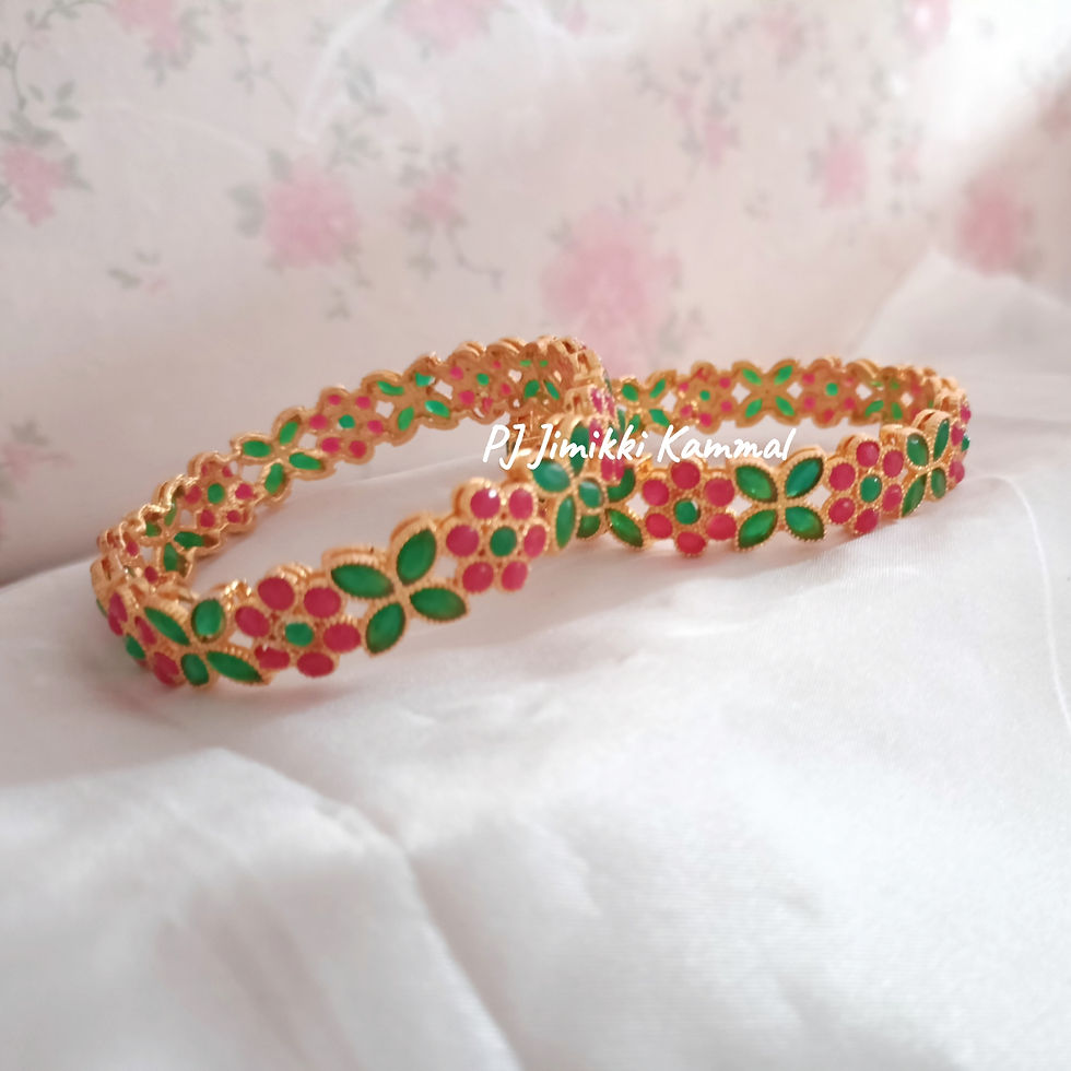 Thumbnail: Multicolor Gold Classic Ruby Bangles For Women