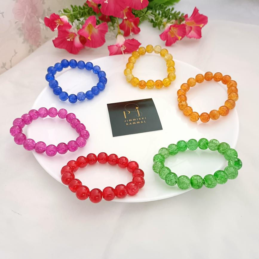 Thumbnail: Trendy Sparkly Crystal Glass Stone Stretchable Bracelet