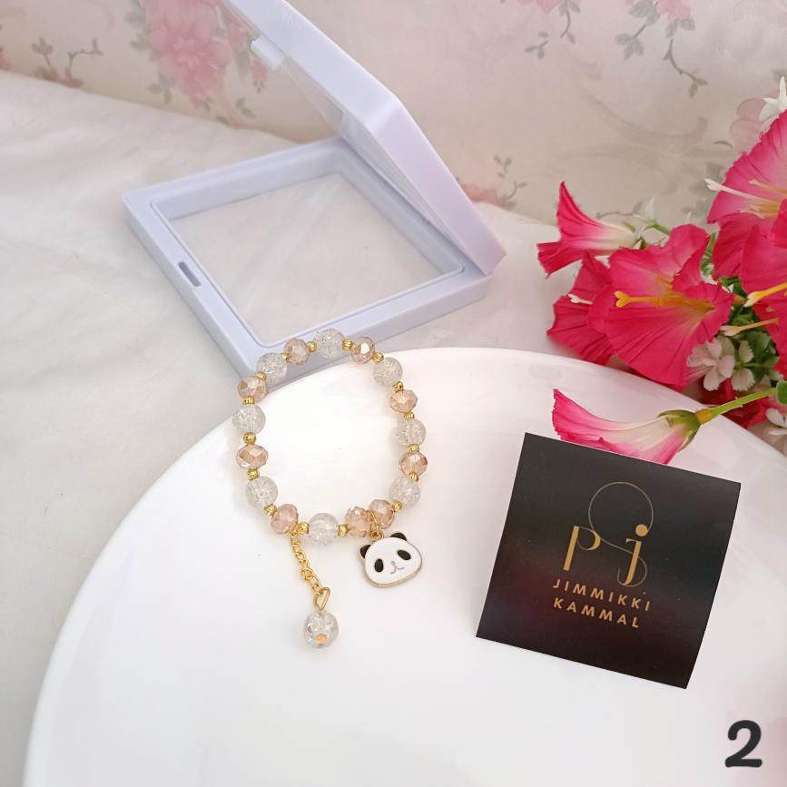 Thumbnail: Premium Panda Charm Minimalist Fashionable Stretchable Bracelet