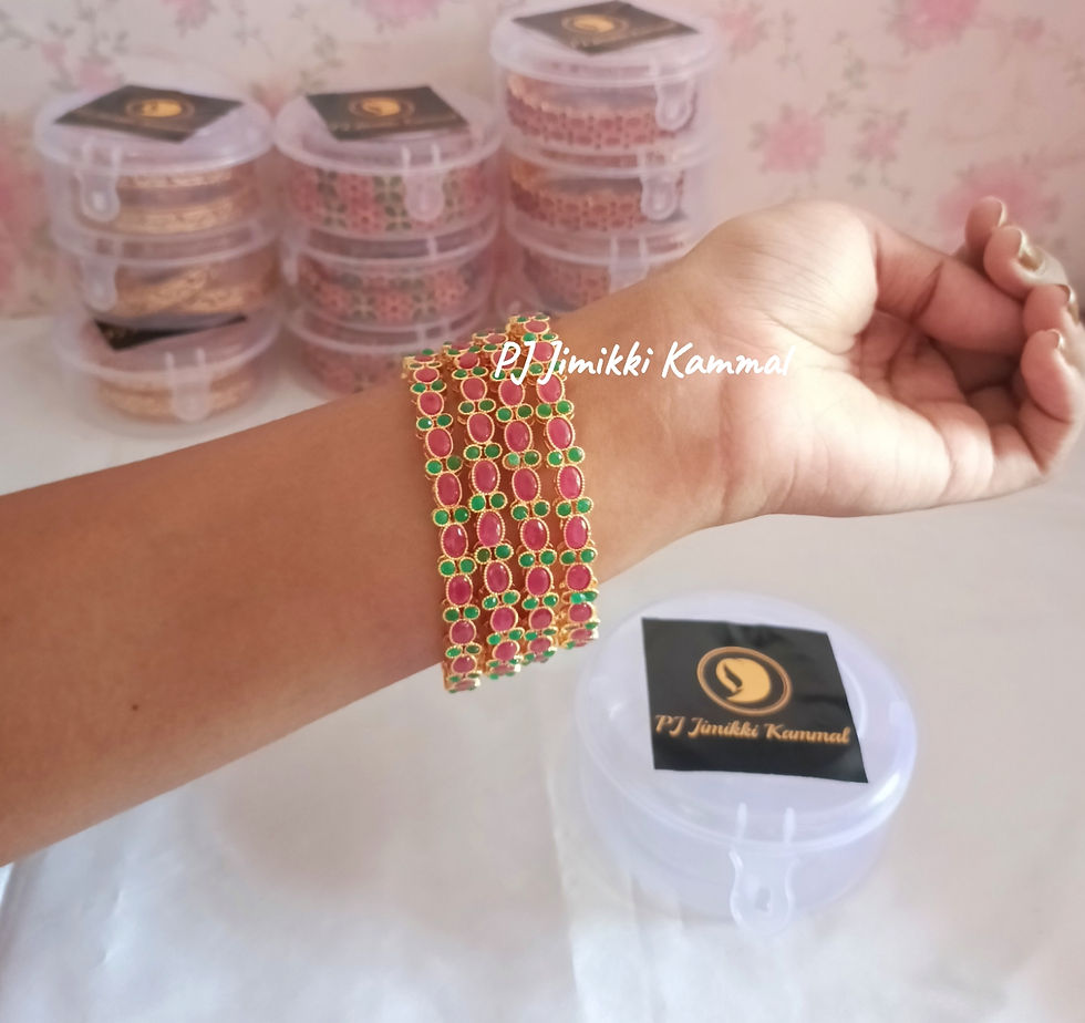 Thumbnail: Multicolor Gold Plated Classic Ruby Bangles For Women