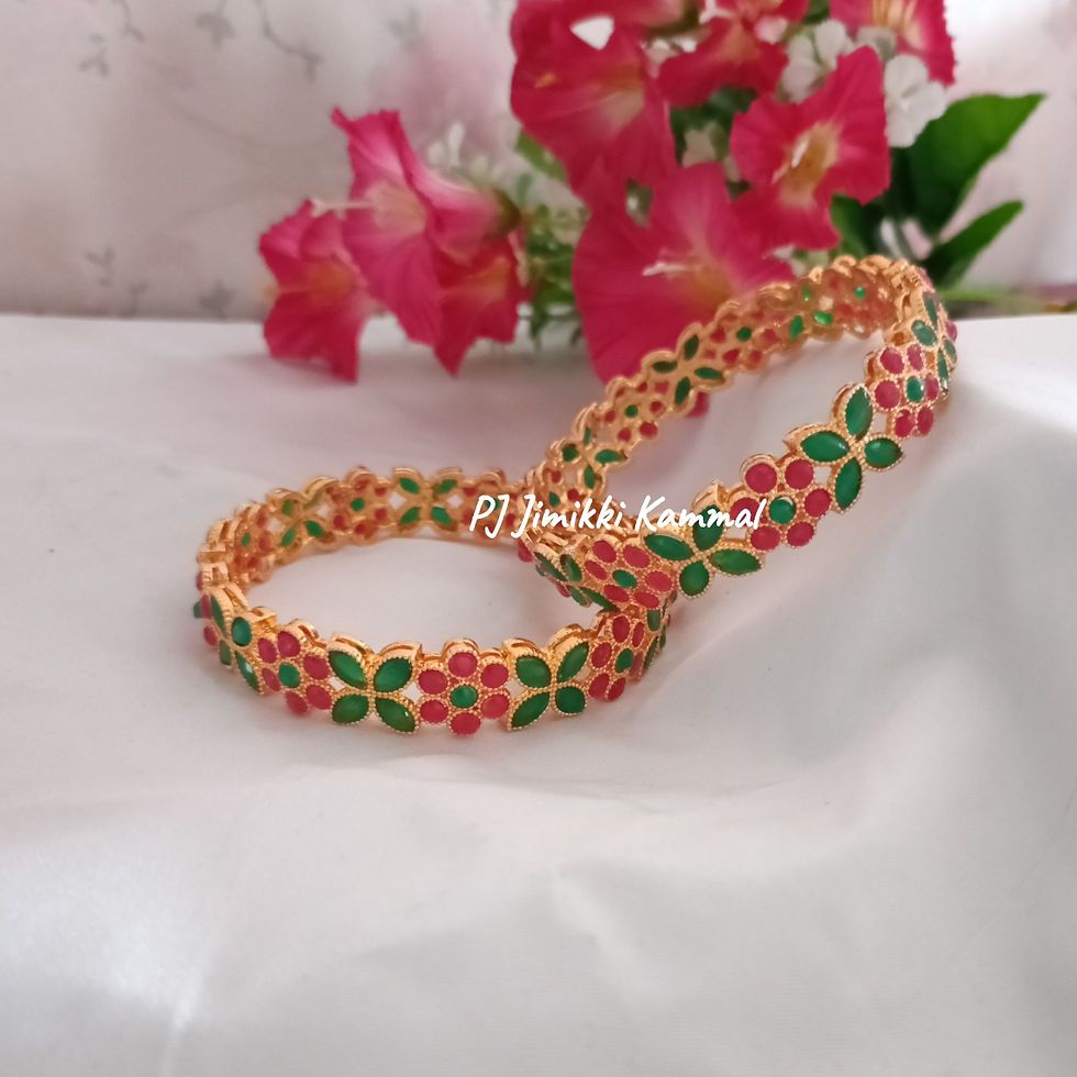 Thumbnail: Multicolor Gold Classic Ruby Bangles For Women