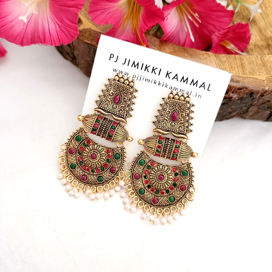 Thumbnail: Premium Traditional Matte Jhumka Earrings for Women