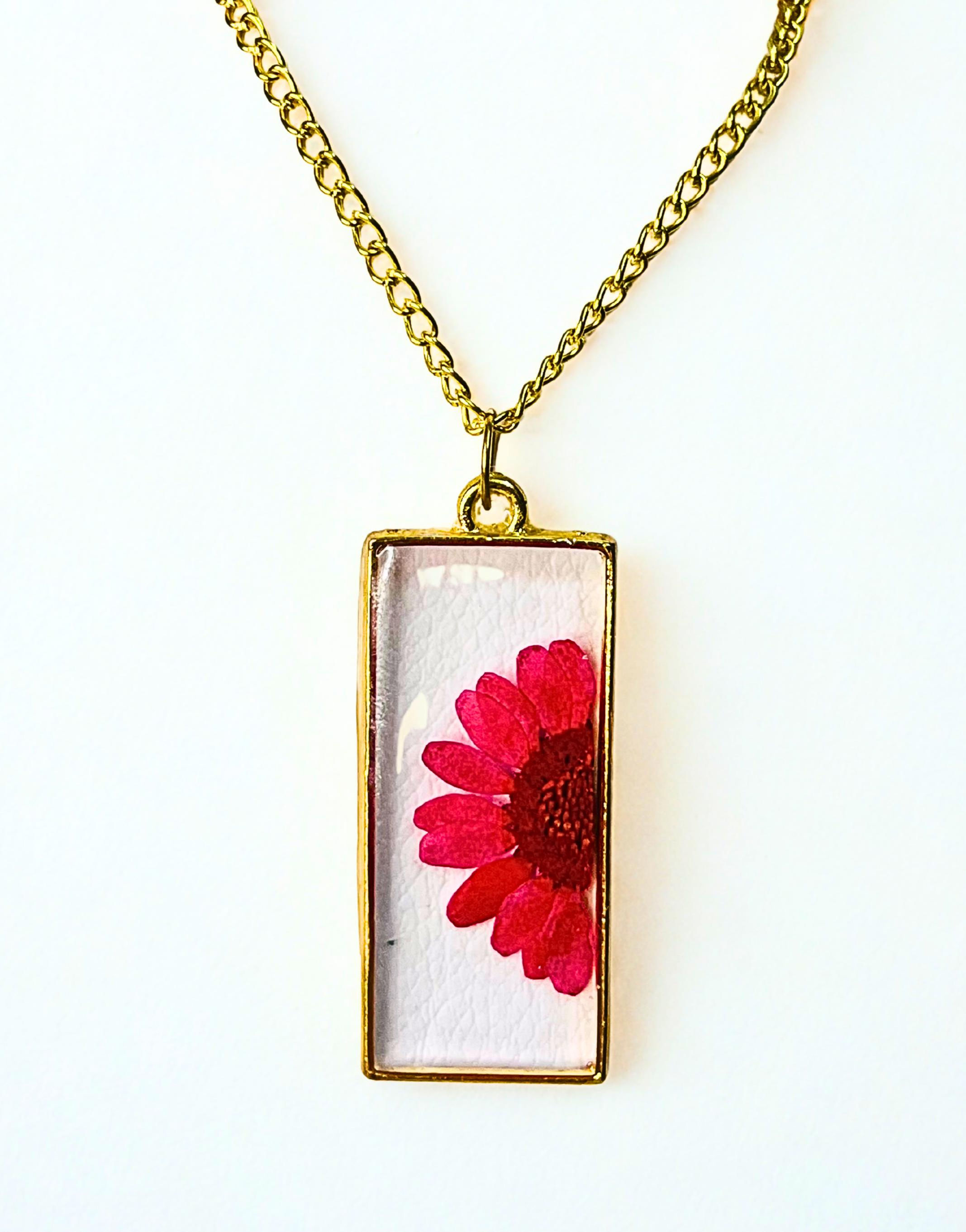 Red Daisy Bloom Pendant
