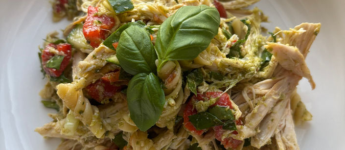 Pesto Protein Pasta Salad