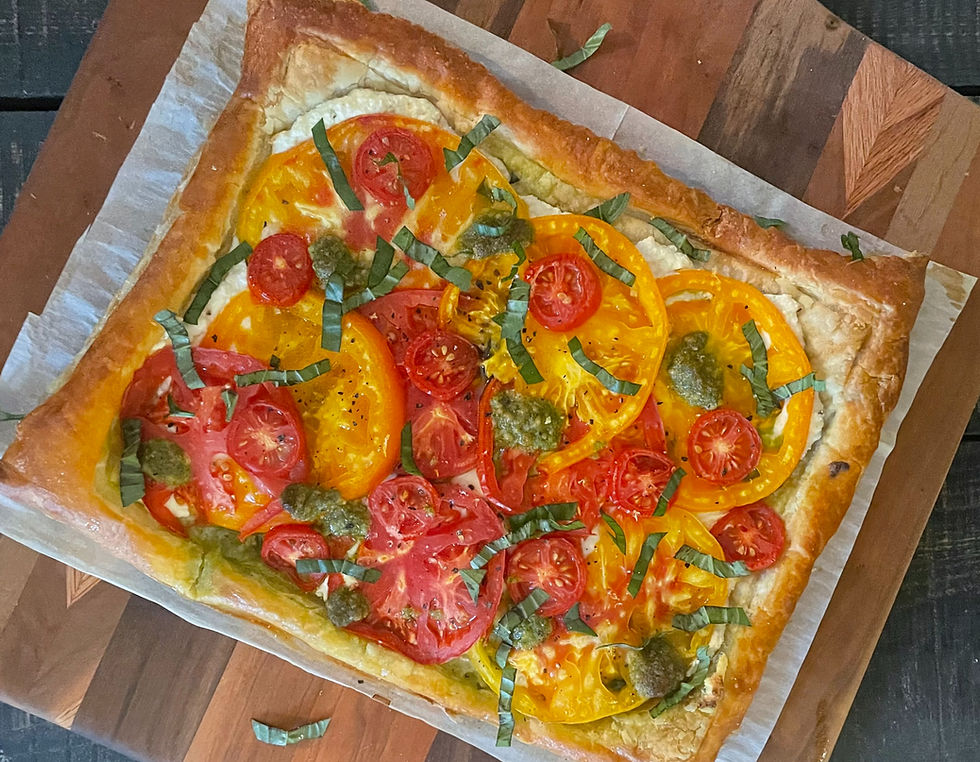 Tomatoes - the best thing summer has to offer. This tomato tart is simple, bright, and light making it perfect for dinner with a salad or to share at a party. Peep the end of this recipe for a way to make individual tarts - ideal for hosting!