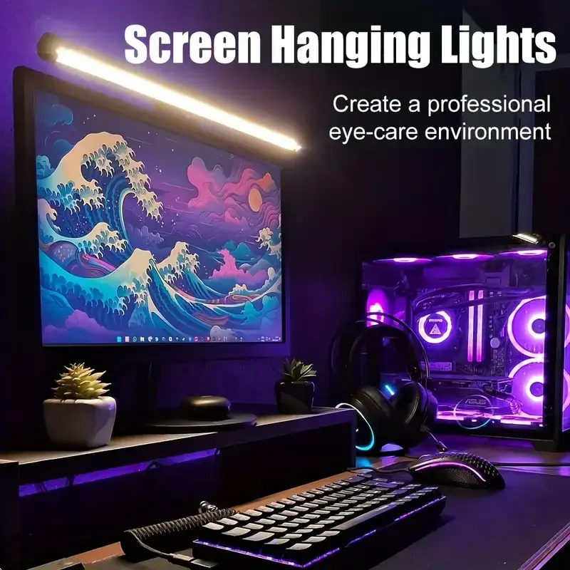 Monitor Screen Light RGB LED Desk Lamp Monitor Light Bar Computer Eye-Care