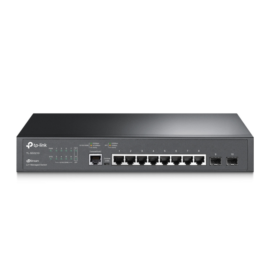 Switch TP-Link con 8 puertos Gigabit L2 Lite JetStream™ con 2 slots SFP Slots