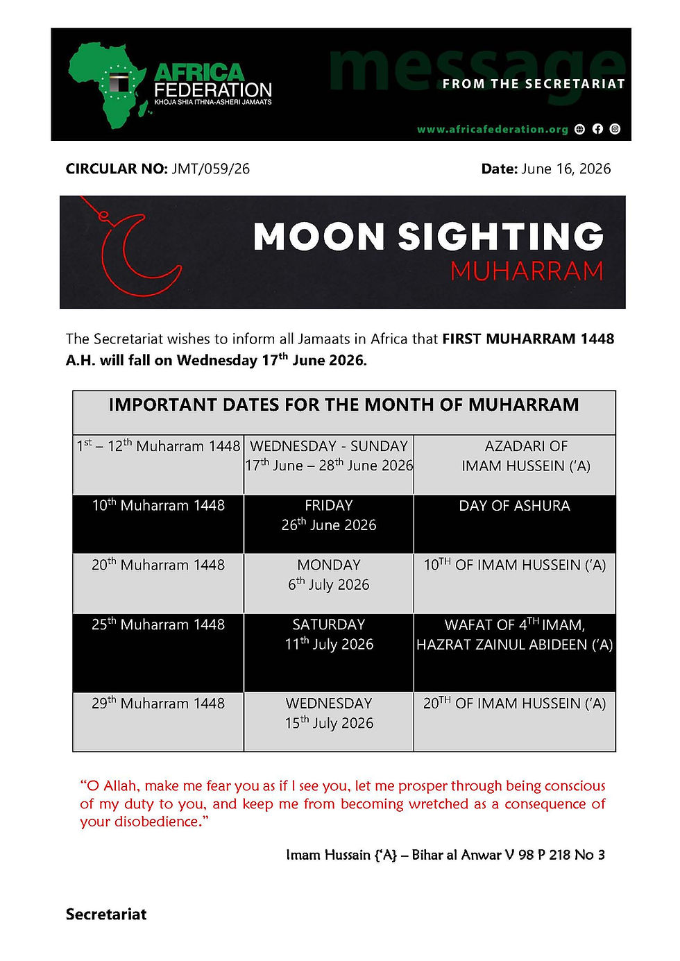 New Moon - Muharram 1448 A.H.