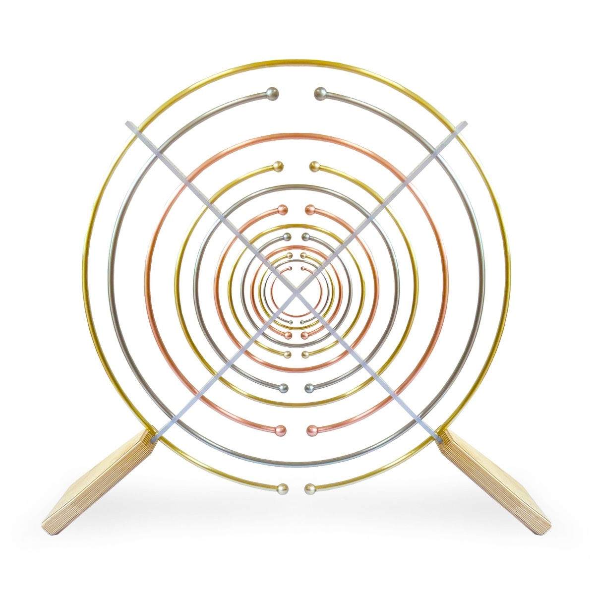 2 Lakhovsky Antennen Birkenholz Standfüsse