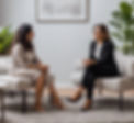 latina psychotherapist meeting with a client informal sitting on couches.jpg
