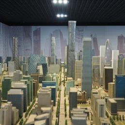 Sand plate model of Beijing Central Business District, China at the Beijing Urban Planning Exhibition Hall
