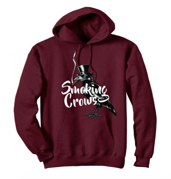 Smoking Crows Hoodie (Maroon)