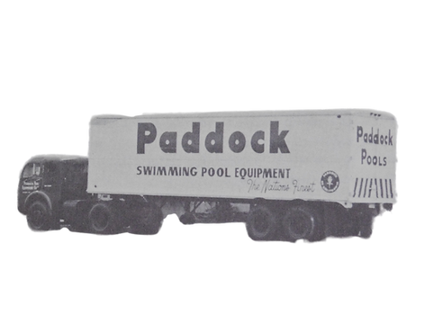 A vintage delivery truck for Paddock Swimming Pool Equipment