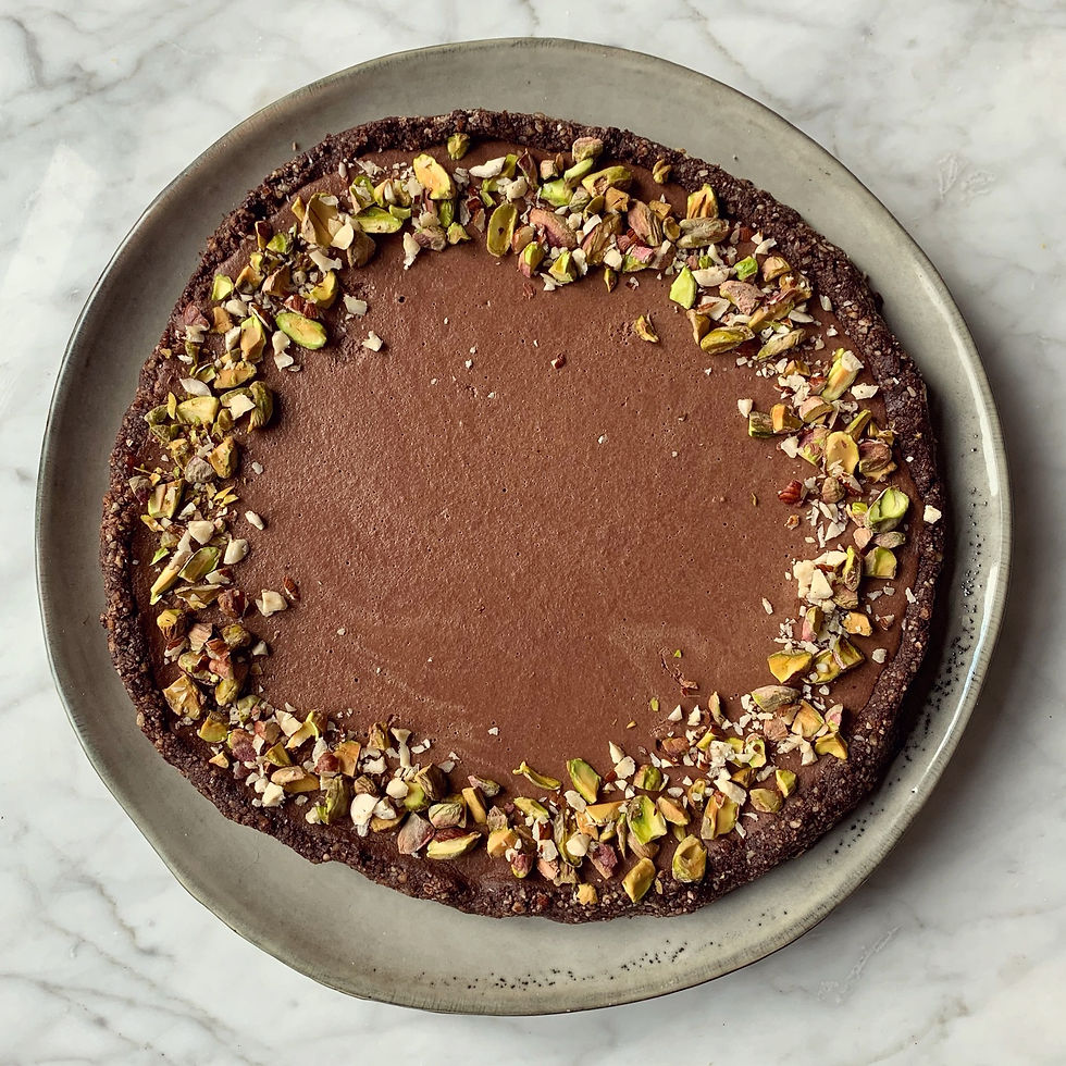 Miniature : TARTE RAW NOISETTE - PISTACHE - GANACHE CHOCOLAT (8-10 PERSONNES) ✰