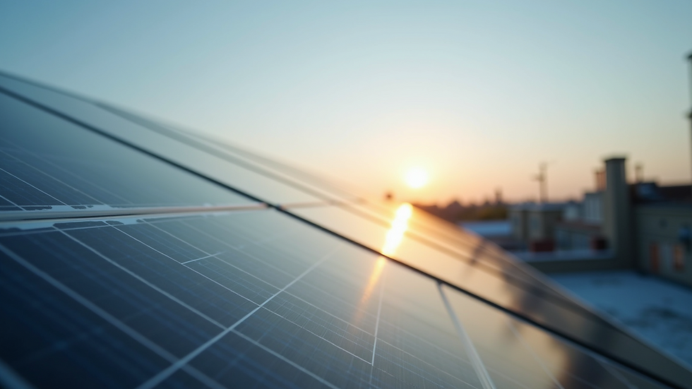 Eye-level view of a solar panel installation on a rooftop