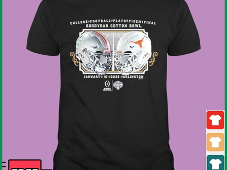 Ohio State Buckeyes Vs Texas Longhorns 2025 Cotton Bowl Helmet Matchup T-shirt