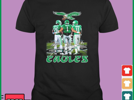 Saquon Barkley Aj Brown And Jalen Hurts Eagles Shirt