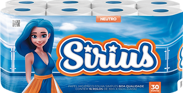 papel higiênico sirius 30 metros folha simples
