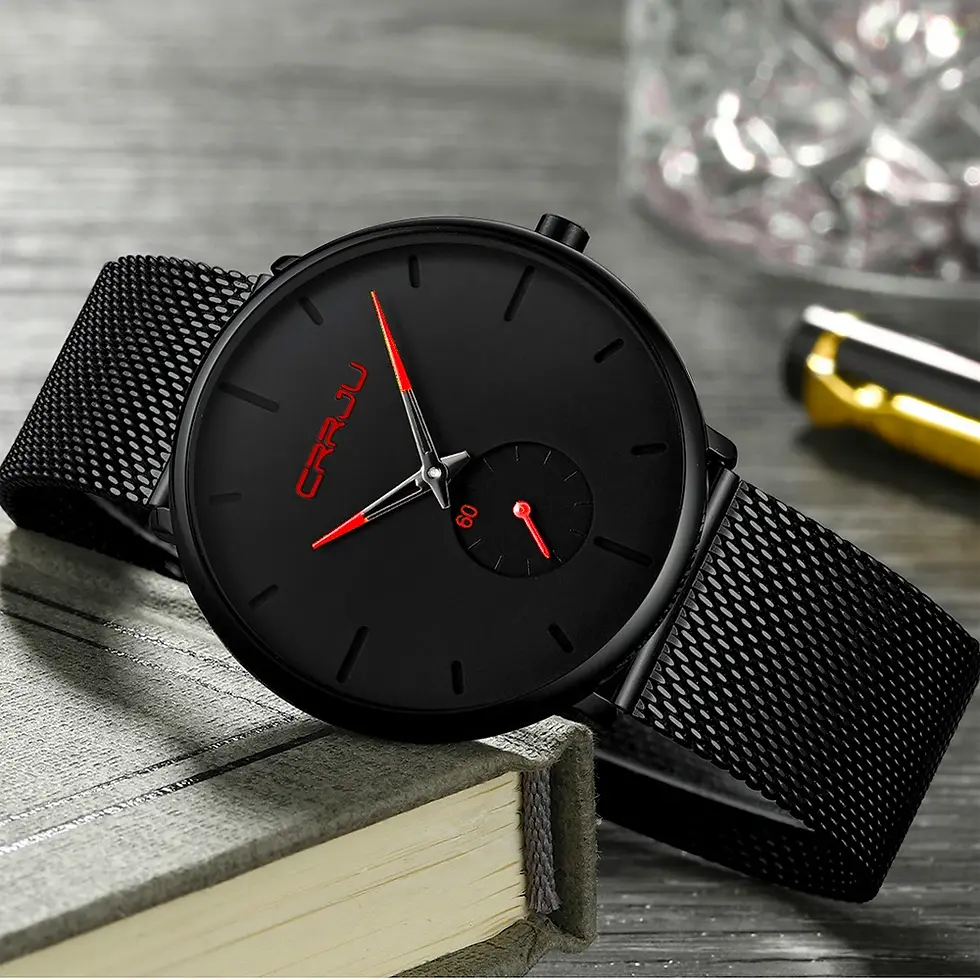 Thumbnail: Men Watch CRRJU Watch Women Quartz Dress Watch for Men Dress Watches