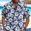 Thumbnail: Hawaiian Style Beach Shirt Short Sleeve Lapel Print Casual Shirt